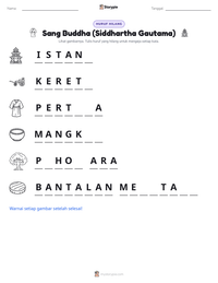 Prabaca lembar kerja cetak Sang Buddha (Siddhartha Gautama)