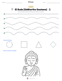 Vista previa de la hoja de trabajo imprimible de El Buda (Siddhartha Gautama)