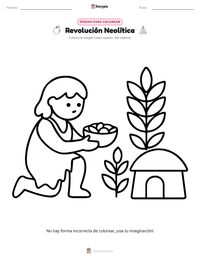 Página para colorear de Revolución Neolítica para niños