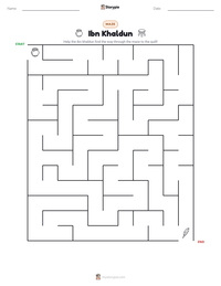 Ibn Khaldun printable worksheet preview