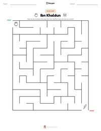 Ibn Khaldun afdrukbare werkblad voorbeeld