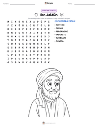 Vista previa de la hoja de trabajo imprimible de Ibn Jaldún
