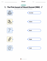 The First Ascent of Mount Everest (1953) printable worksheet for kids