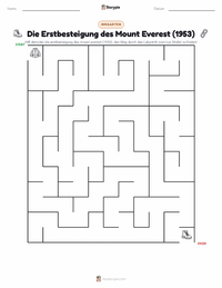 Die Erstbesteigung des Mount Everest (1953) druckbare Arbeitsblatt Vorschau