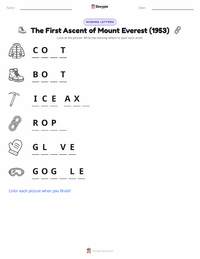 The First Ascent of Mount Everest (1953) printable worksheet preview