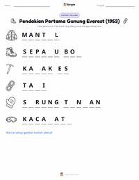 Prabaca lembar kerja cetak Pendakian Pertama Gunung Everest (1953)
