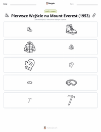 Podgląd drukowalnego arkusza ćwiczeń Pierwsze wejście na Mount Everest (1953)