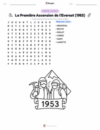 Aperçu de la feuille de travail imprimable La Première Ascension du Mont Everest (1953)