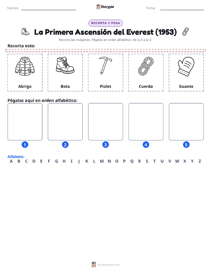 Cortar y Pegar el Alfabeto