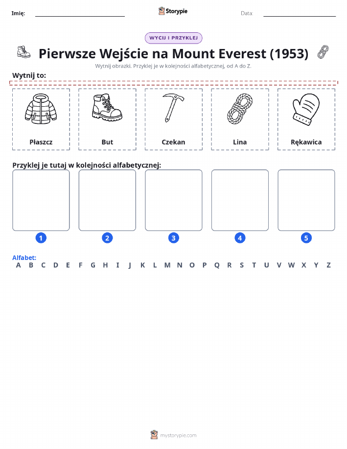 Wytnij i Wklej Alfabet