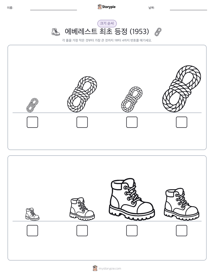 크기 순서