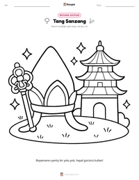 Tang Sanzang yazdırılabilir çalışma sayfası önizlemesi