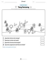 Prévia da folha de atividades imprimível Tang Sanzang