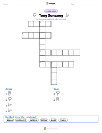 Tang Sanzang printable worksheet preview