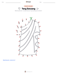 Aperçu de la feuille de travail imprimable Tang Sanzang