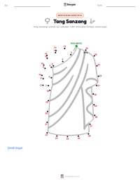 Tang Sanzang yazdırılabilir çalışma sayfası önizlemesi