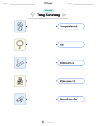 Tang Sanzang afdrukbare werkblad voorbeeld