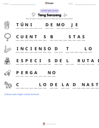 Vista previa de la hoja de trabajo imprimible de Tang Sanzang