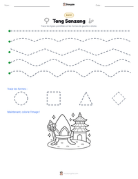 Aperçu de la feuille de travail imprimable Tang Sanzang