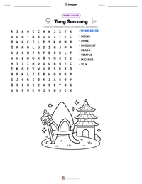 Tang Sanzang druckbare Arbeitsblatt Vorschau