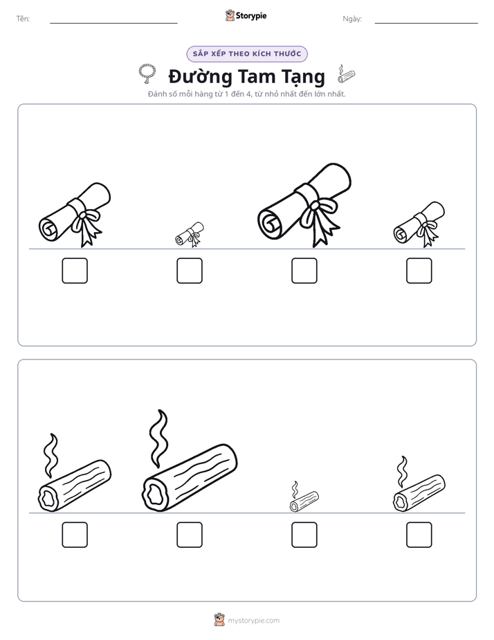 Thứ Tự Kích Thước