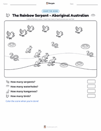 The Rainbow Serpent - Aboriginal Australian printable worksheet preview