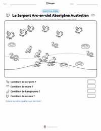 Aperçu de la feuille de travail imprimable Le Serpent Arc-en-ciel