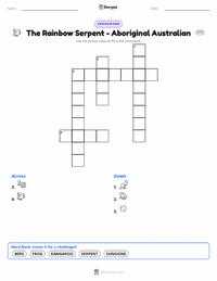 The Rainbow Serpent - Aboriginal Australian printable worksheet preview