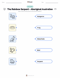 The Rainbow Serpent - Aboriginal Australian printable worksheet for kids