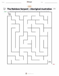 The Rainbow Serpent - Aboriginal Australian printable worksheet preview