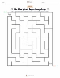 De Regenboogslang afdrukbare werkblad voorbeeld