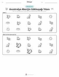 Gökkuşağı Yılanı yazdırılabilir çalışma sayfası önizlemesi