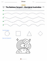 The Rainbow Serpent - Aboriginal Australian printable worksheet preview