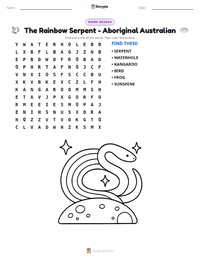 The Rainbow Serpent - Aboriginal Australian printable worksheet preview