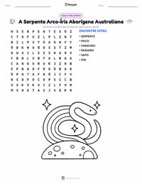 Prévia da folha de atividades imprimível A Serpente Arco-Íris