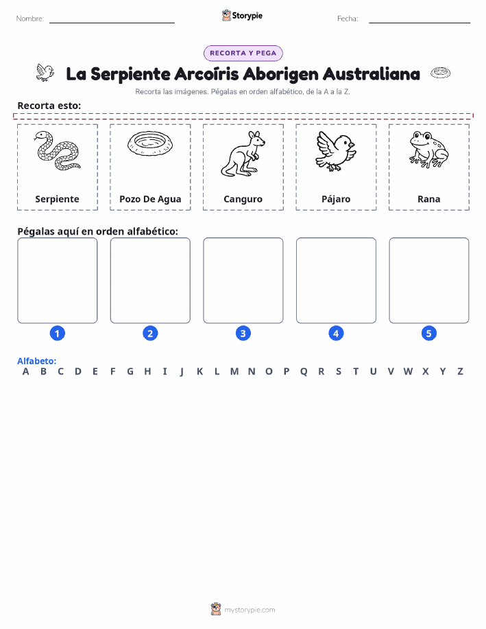 Cortar y Pegar el Alfabeto