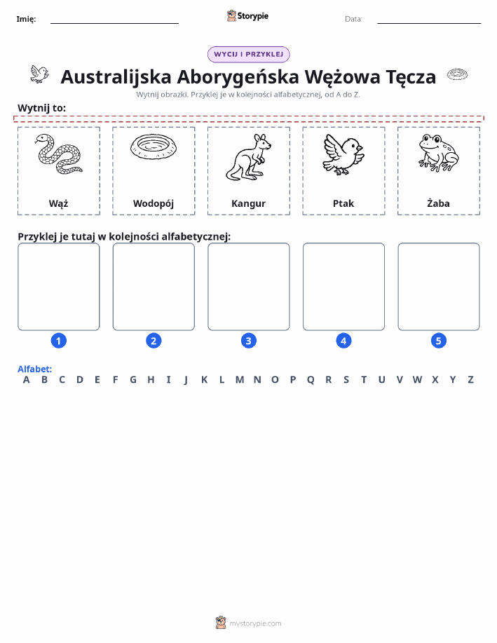 Wytnij i Wklej Alfabet