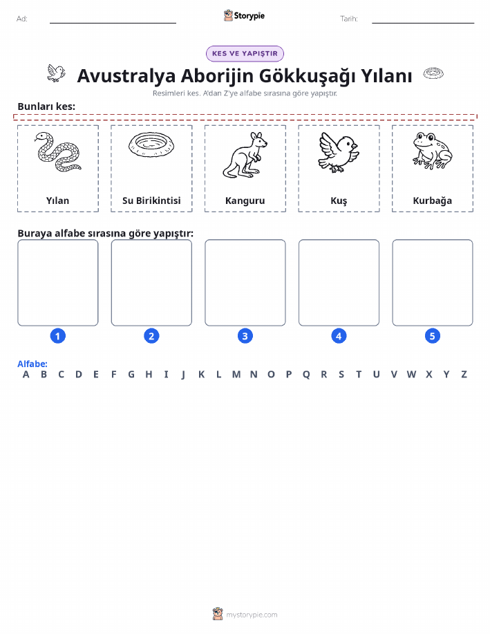 Kes & Yapıştır Alfabe