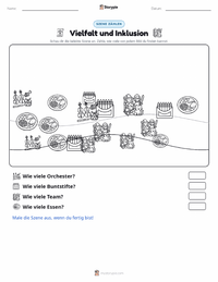 Vielfalt und Inklusion druckbare Arbeitsblatt Vorschau