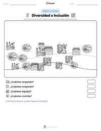 Vista previa de la hoja de trabajo imprimible de Diversidad e Inclusión