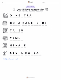 Çeşitlilik ve Kapsayıcılık yazdırılabilir çalışma sayfası önizlemesi