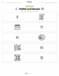 Vielfalt und Inklusion druckbare Arbeitsblatt Vorschau