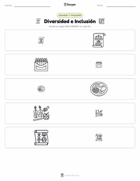 Vista previa de la hoja de trabajo imprimible de Diversidad e Inclusión