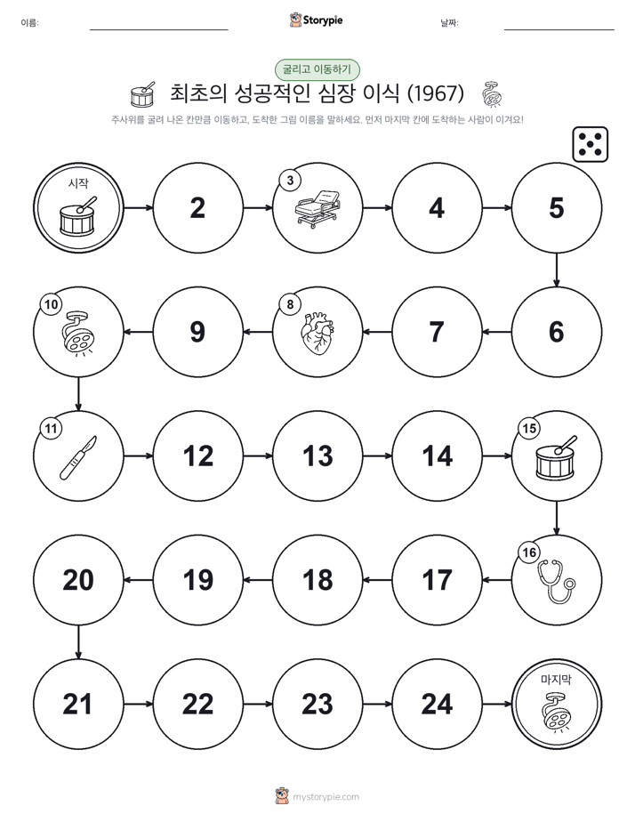 주사위 굴리고 이동하기 게임