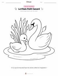 Page de coloriage Le Vilain Petit Canard - Danois pour les enfants