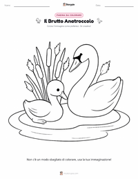 Pagina da colorare di Il brutto anatroccolo - Danese per bambini