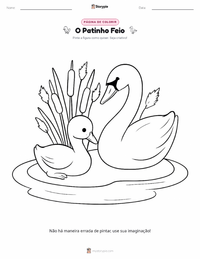 Página de colorir O Patinho Feio - Dinamarquês para crianças
