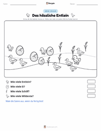 Das hässliche Entlein - Dänisch druckbare Arbeitsblatt Vorschau