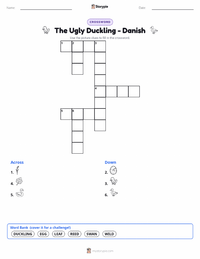 The Ugly Duckling - Danish printable worksheet preview