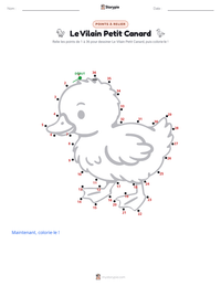 Aperçu de la feuille de travail imprimable Le Vilain Petit Canard - Danois